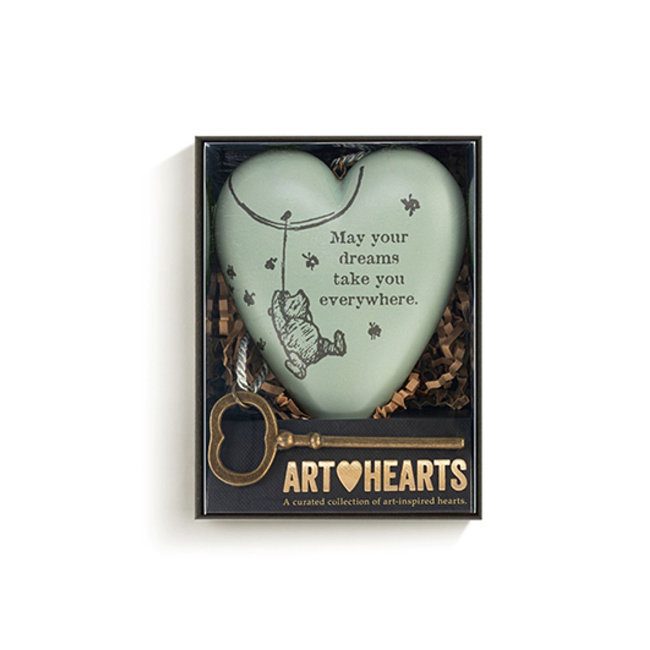 The Demdaco Winnie the Pooh Dreams Art Heart features a charming illustration of the beloved bear with an uplifting message, making it an ideal gift to inspire friends and loved ones to follow their dreams.