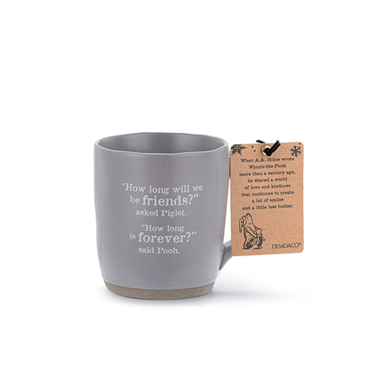 This charming Winnie the Pooh Forever Friends Mug is a delightful addition to any kitchen. Featuring Winnie the Pooh and Piglet, this mug is sure to bring a smile to your face and warmth to your heart with every sip.
