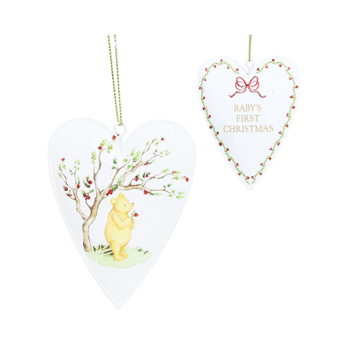 Celebrate baby's first Christmas with this charming Winnie-the-Pooh hanging ornament from Gisela Graham. Featuring the beloved character in festive design, it's the perfect keepsake for a nursery or tree.