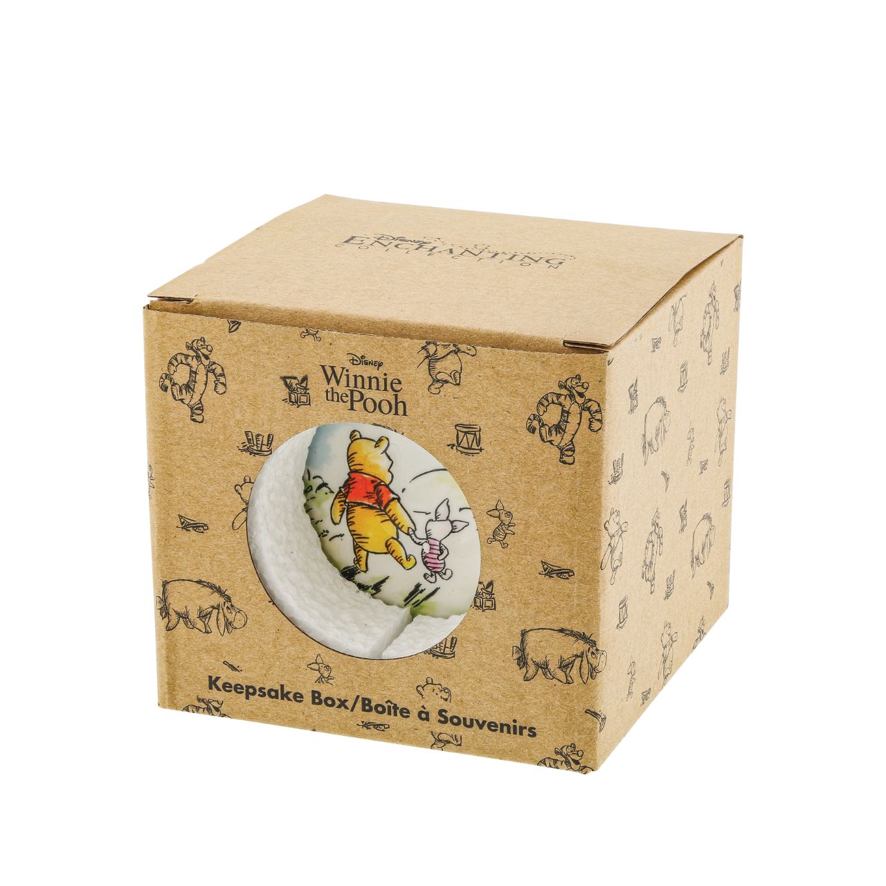 Disney Winnie The Pooh Keepsake Box  Designed with new parents in mind, this is a lovely way to keep memories of those early baby days safe. This cute Winnie the Pooh ceramic, keepsake box is perfect for those special tokens that can be stored carefully away and looked over fondly as your child grows.