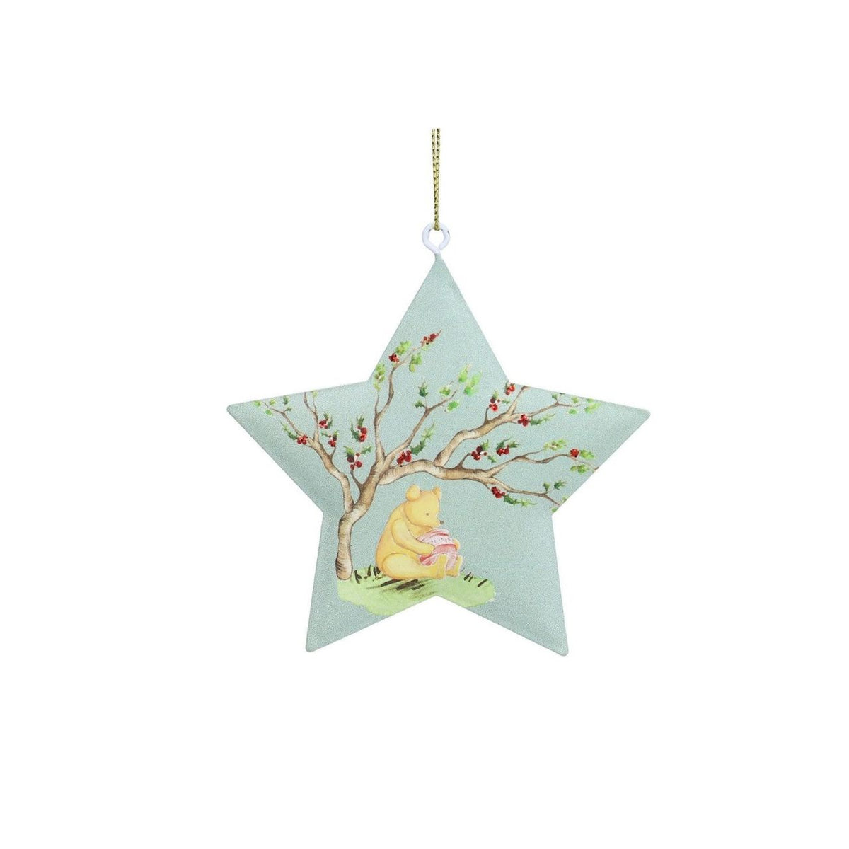 Bring timeless charm to your Christmas tree with this delightful Gisela Graham Winnie-The-Pooh &amp; Tigger hanging ornament. Featuring a whimsical star and heart design, this collectible piece celebrates beloved characters in festive style.