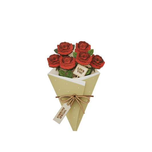 Surprise and delight someone with a beautiful bouquet figural card - Send them loads of love through the post with our letterbox inspired 3D figurine card..