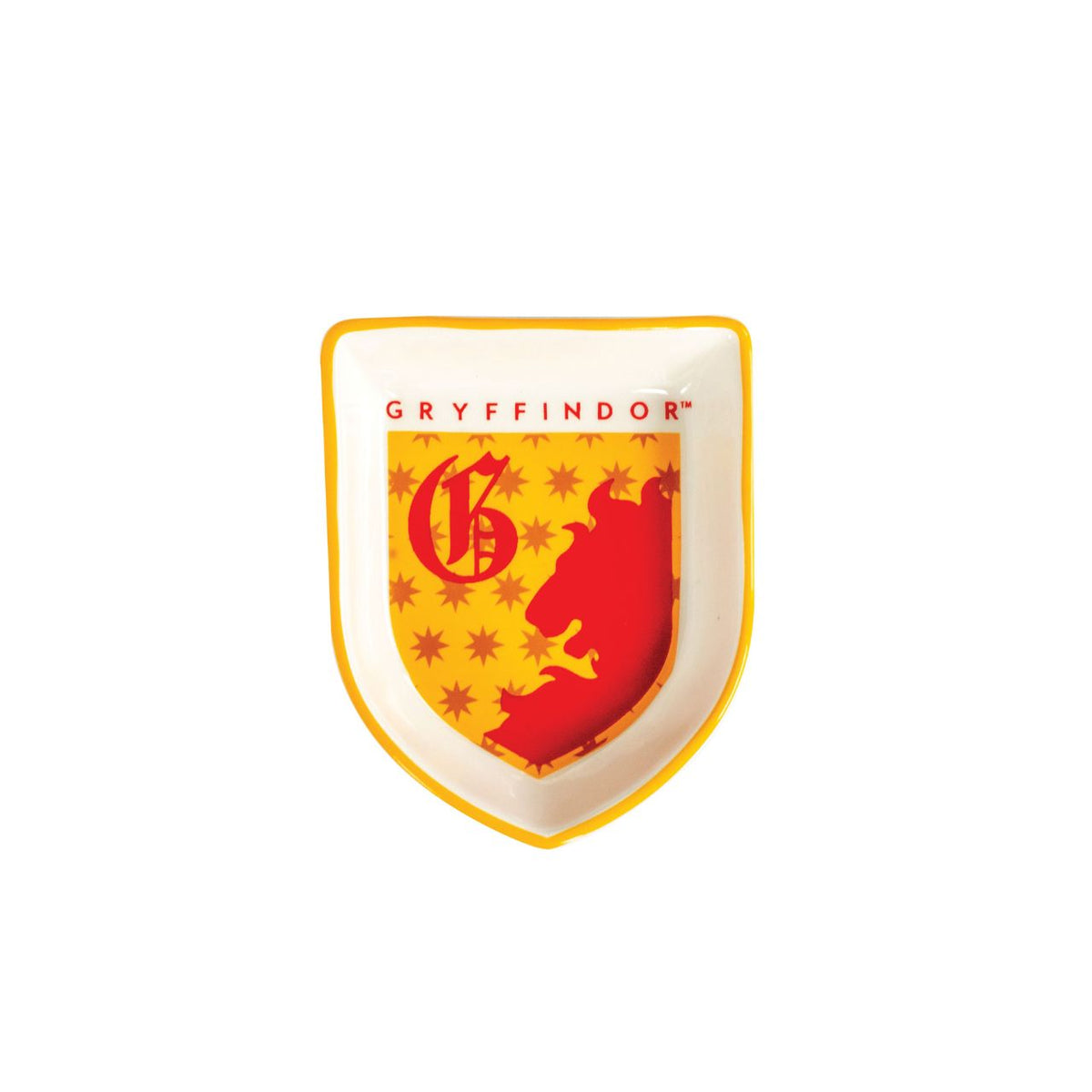 Show your house pride with the Gryffindor Trinket Dish from the Wizarding World of Harry Potter collection. Made from high quality cast stone and finished with a decal, this will be a must-have piece for any collectible of Magical memorabilia.