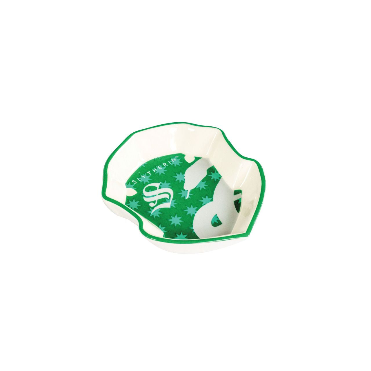 Show your house pride with the Slytherin Trinket Dish from the Wizarding World of Harry Potter collection. Made from high quality cast stone and finished with a decal, this will be a must-have piece for any collectible of Magical memorabilia.