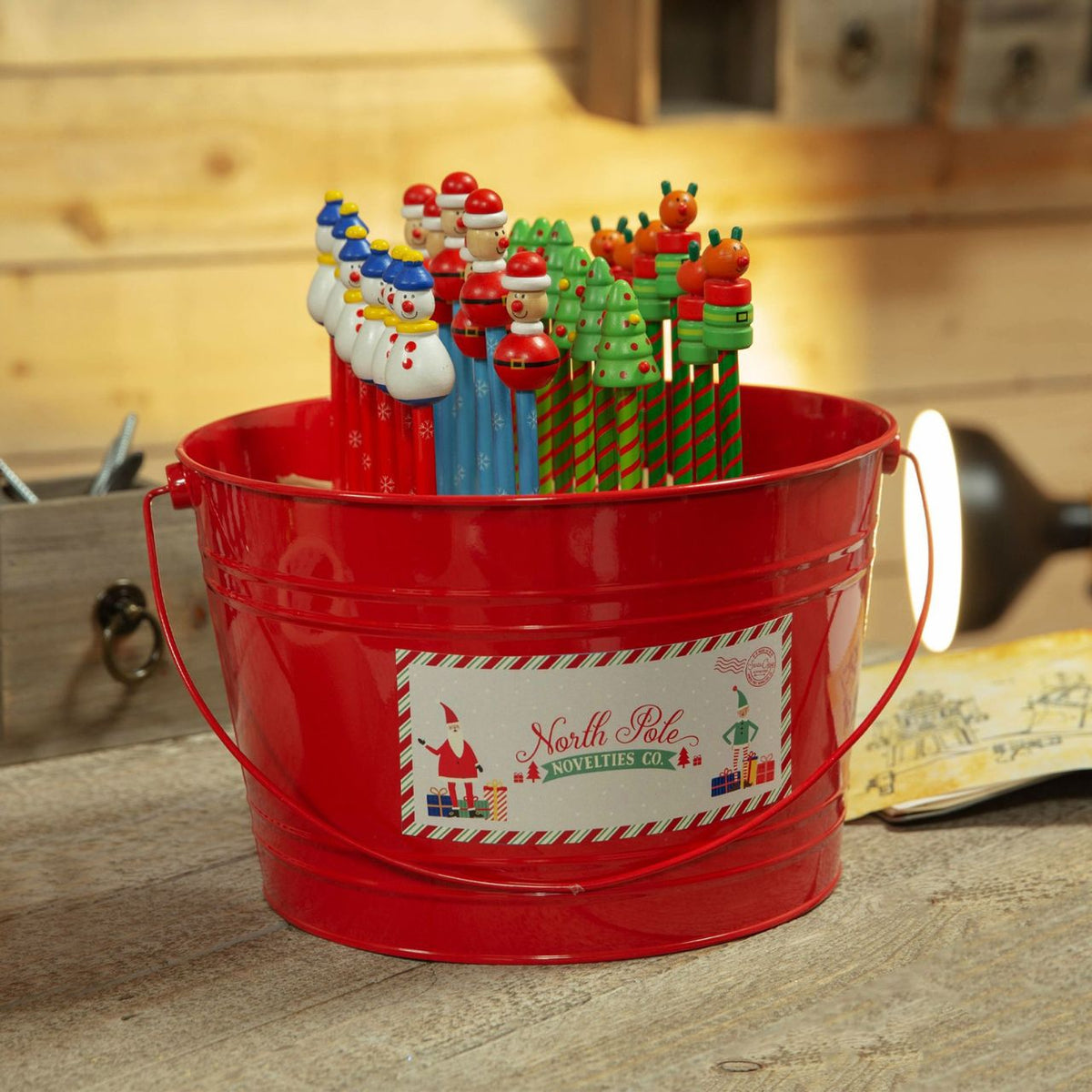 Put some festive cheer in their pencil case with one of these cute wooden Christmas character pencils. From the North Pole Novelties Co. by Santa's Workshop - the one stop shop for Christmas cheer!