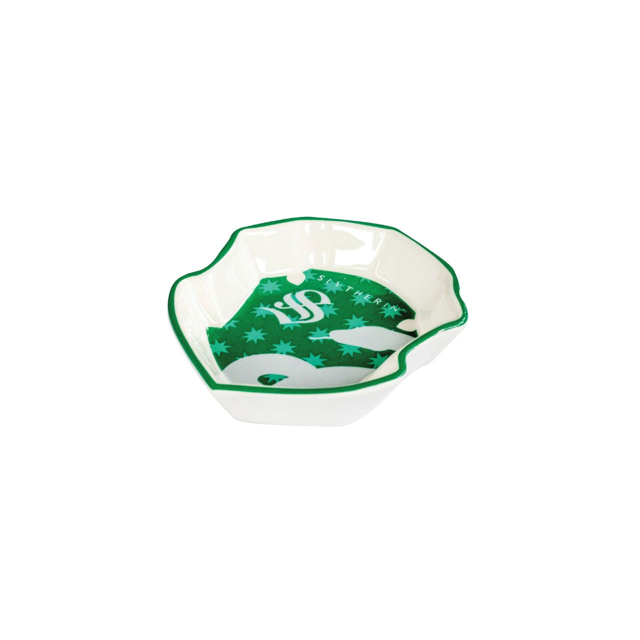Show your house pride with the Slytherin Trinket Dish from the Wizarding World of Harry Potter collection. Made from high quality cast stone and finished with a decal, this will be a must-have piece for any collectible of Magical memorabilia.