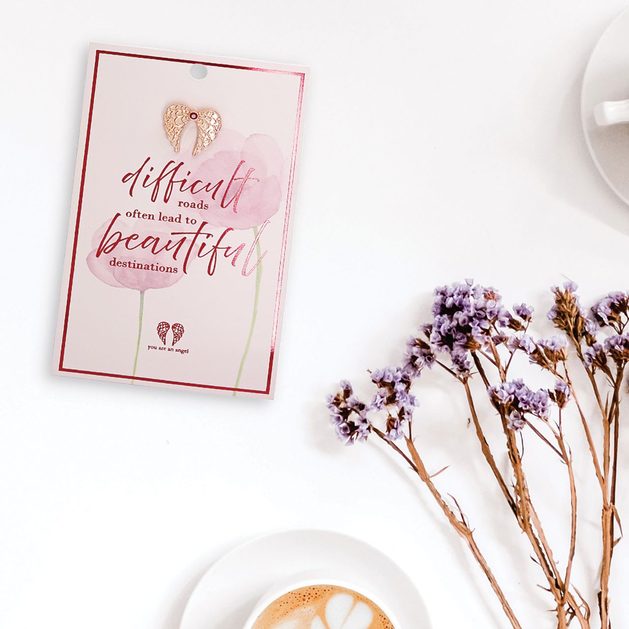 Difficult Roads Pin Card  Give the gift of love and appreciation with You Are An Angel pins, each packaged on a stunning foiled gift card with a heartfelt message for the special people in your life.