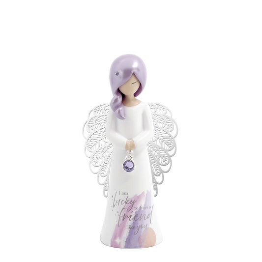 Thank You Angel Figurine - I Am Lucky Figurine  "I am lucky to have a friend like you"  Looking for a thoughtful gift that's both beautiful and meaningful? These stunning angels are the perfect way to show someone special just how much they mean to you. Standing 12.5cm tall, they are perfect as a gift and home decoration.