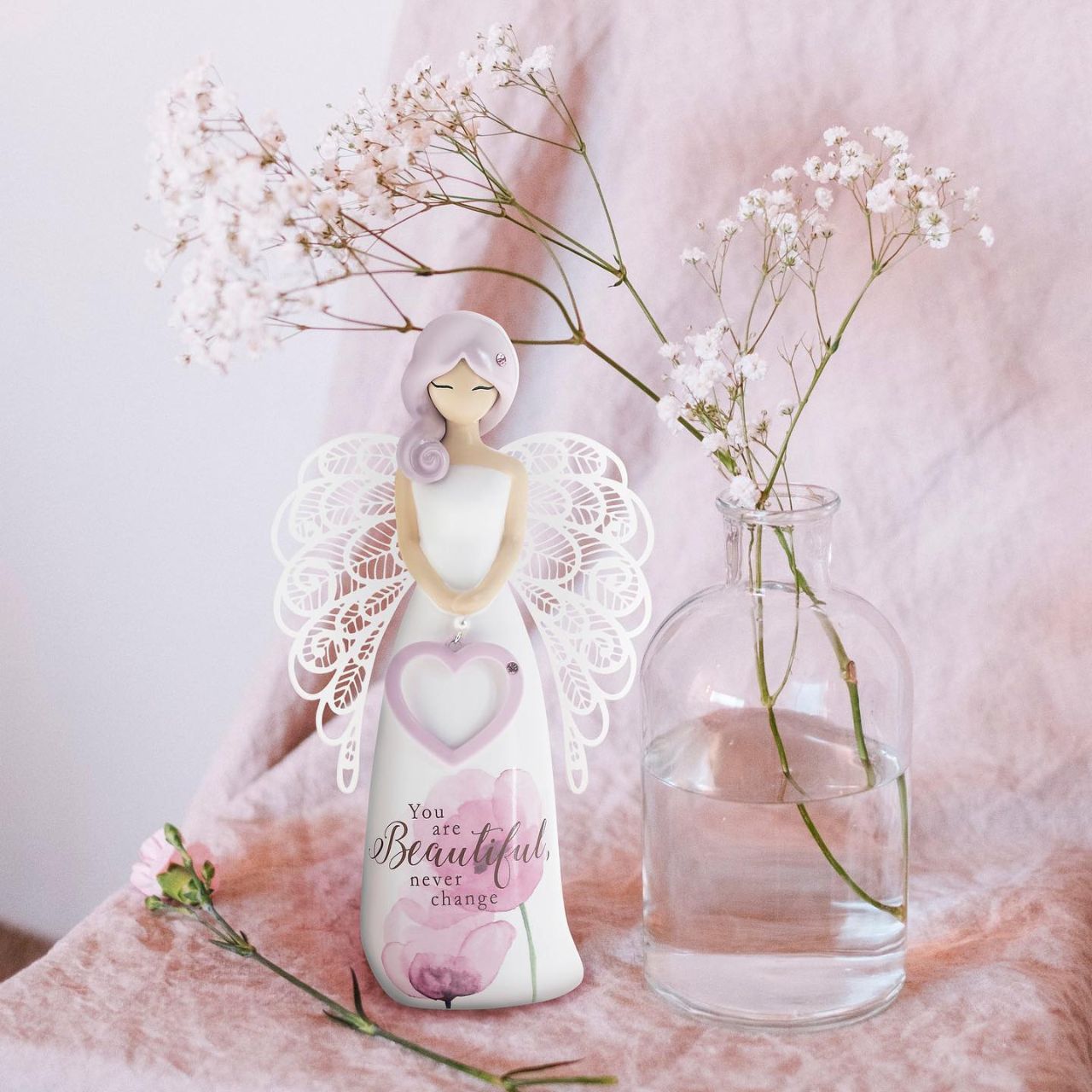 You Are Beautiful Figurine  "You are beautiful never change"  Looking for a thoughtful gift that's both beautiful and meaningful. These stunning angels are the perfect way to show someone special just how much they mean to you.