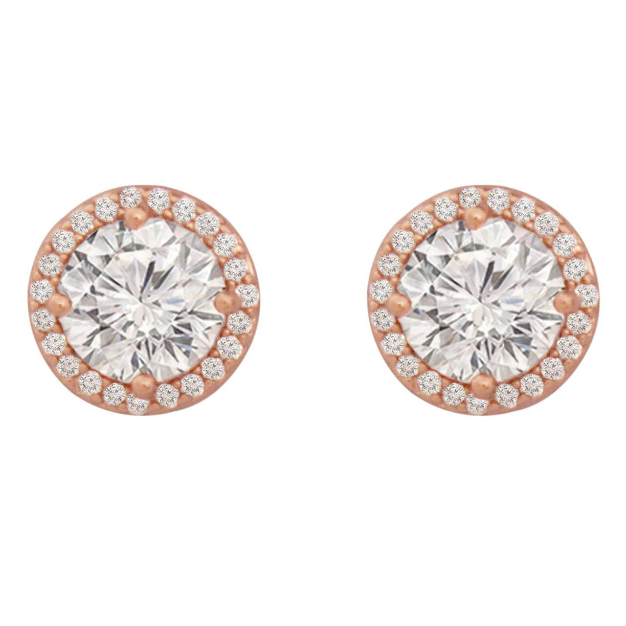 Tipperary Simple CZ Earrings - Rose Gold