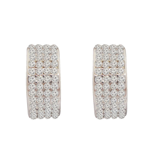 White Curved Rectangle Earrings