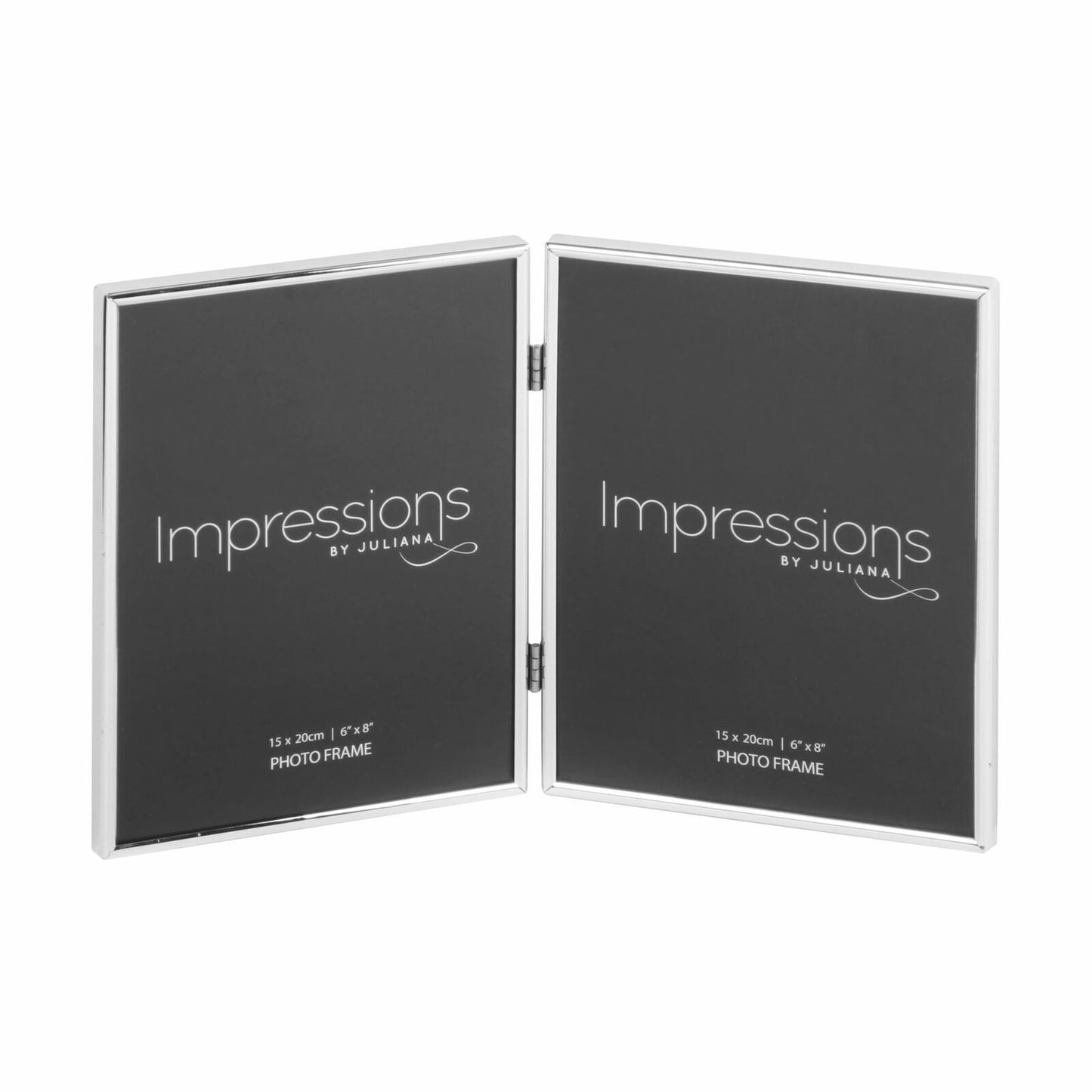 Impressions Silver Plated Thin Double Photo Frame 6" x 8"