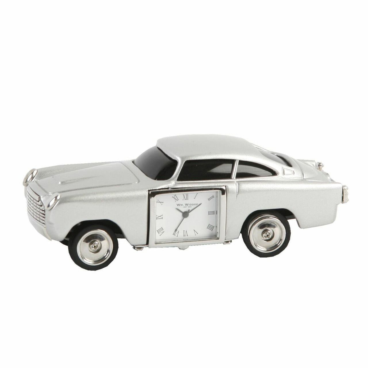 Miniature Clock Vintage Sportscar by William Widdop  Bring a uniquely refreshing touch to the home with this stylish miniature clock that makes for a great gift for anyone who is a fan of sports cars.  Whether it’s for an 18th birthday or 80th, this sports car miniature clock has a lasting style that will look great on a bedside table or a living room mantelpiece.