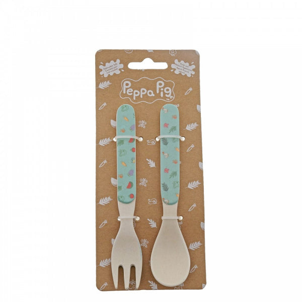 Peppa Pig Bamboo Fork and Spoon Set