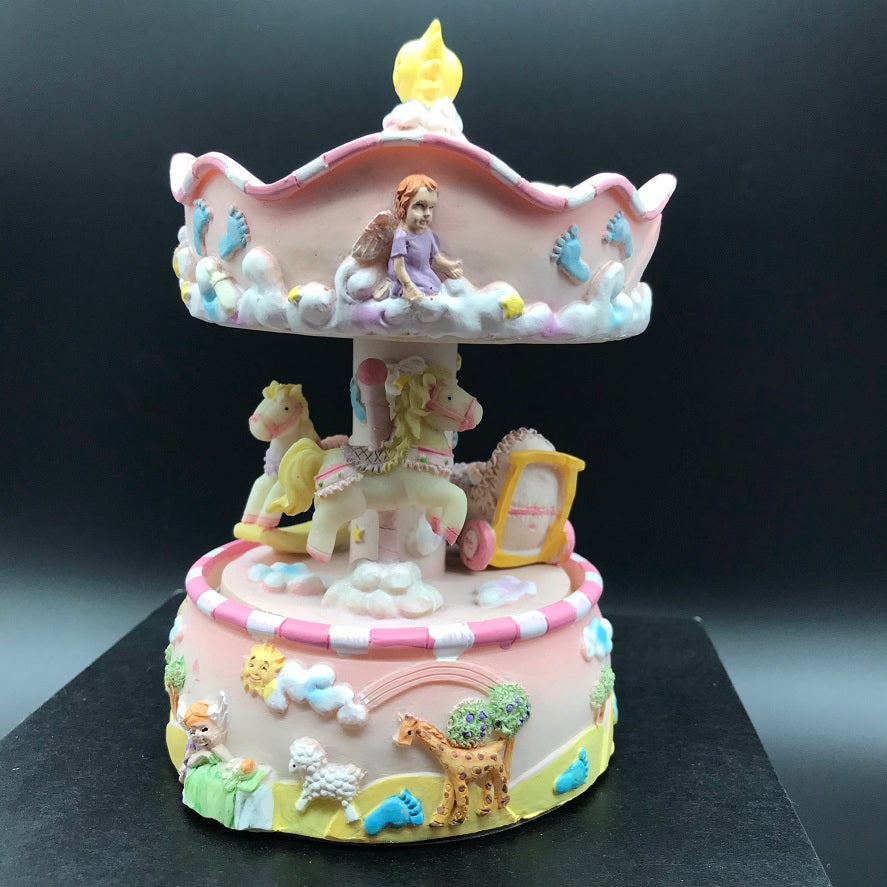 Baby Carousel Pink Music Box World  Baby Carousel 140 mm Pink  Baby carousel turns to the melody “Brother Jacob”.