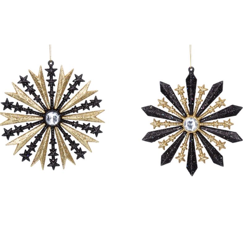 Gisela Graham Black & Gold Starbursts