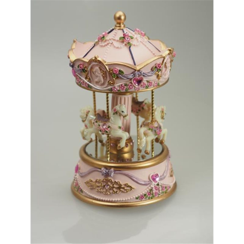 Music Box World Carousel Pink