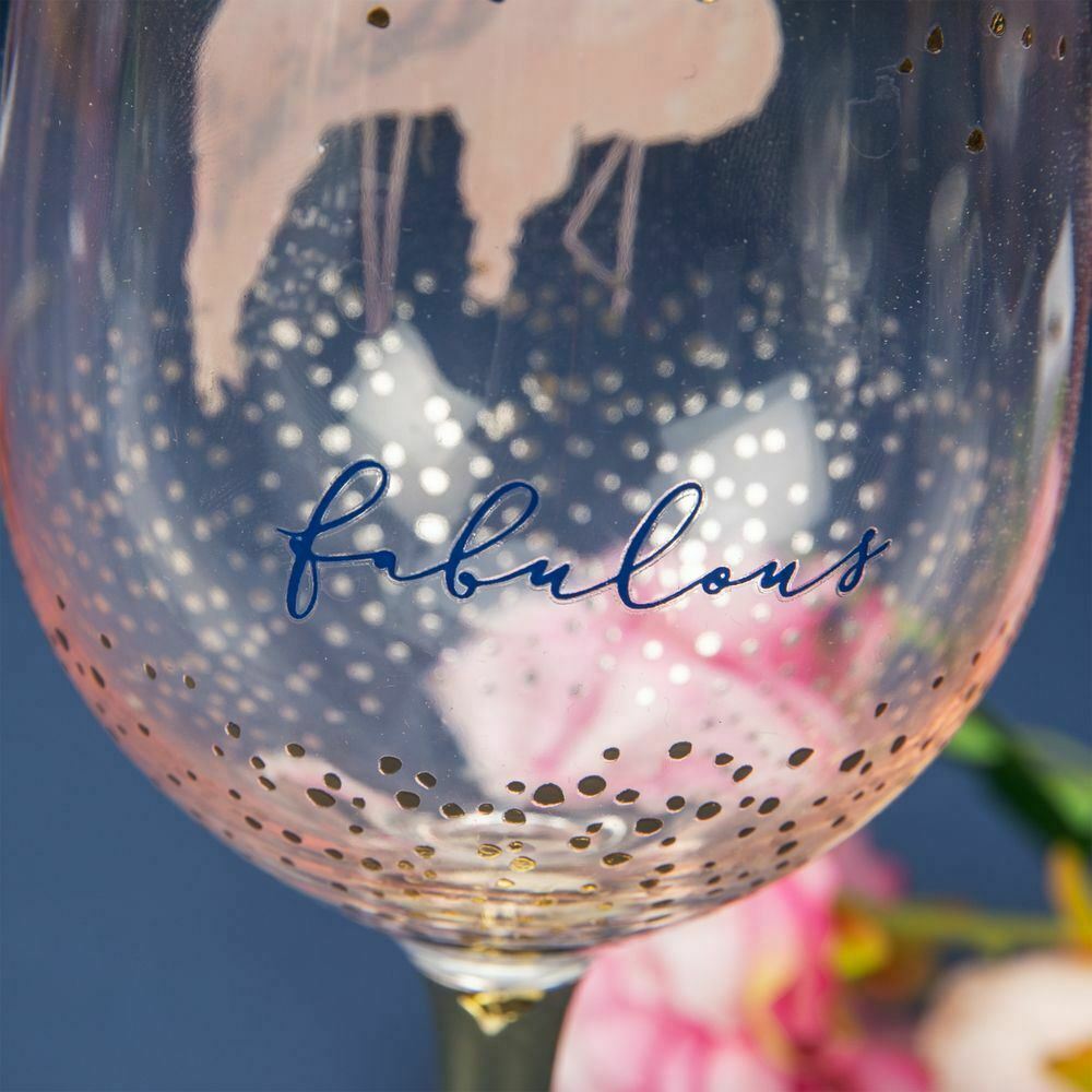Fabulous Flamingo Wine Glass with Gold Electroplating