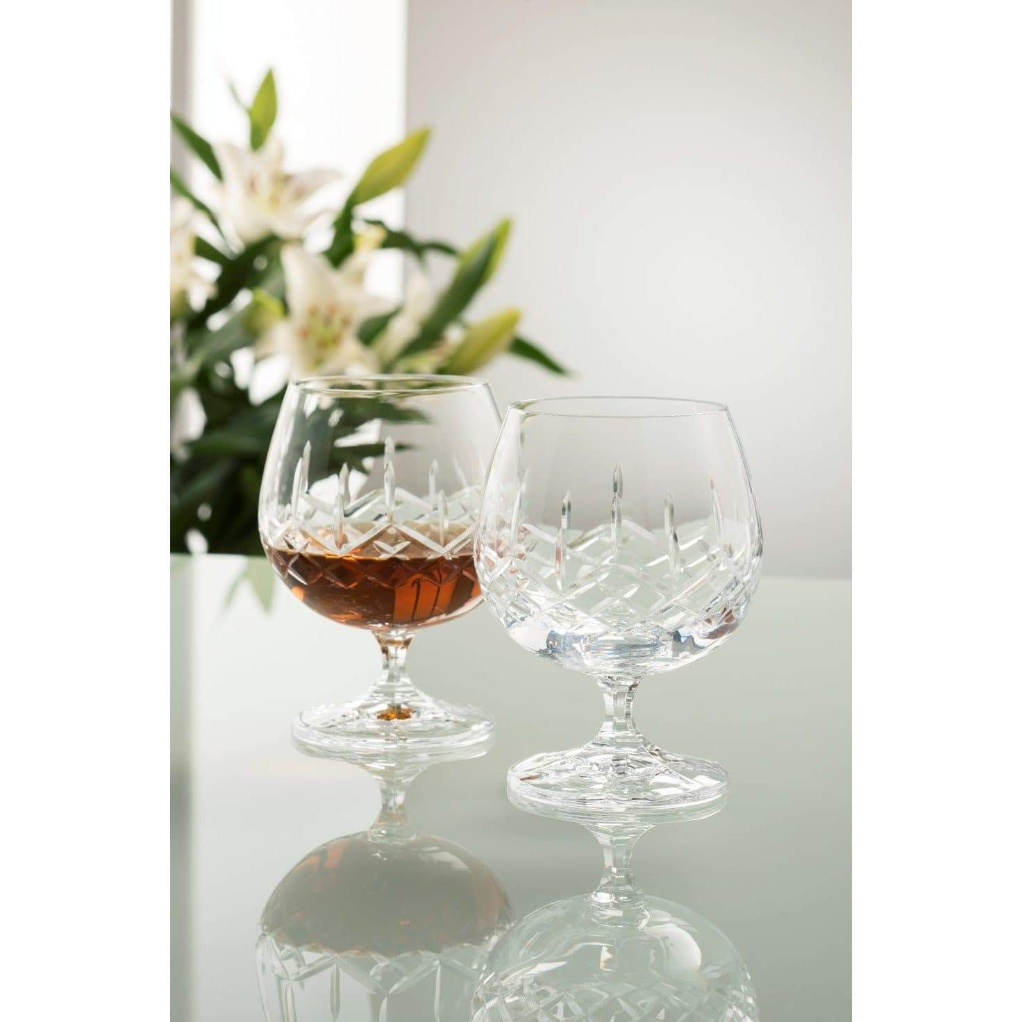 Galway Crystal Longford Brandy Glass Pair