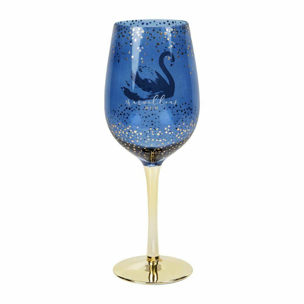 Marvellous Mum Swan Wine Glass with Gold Electroplating