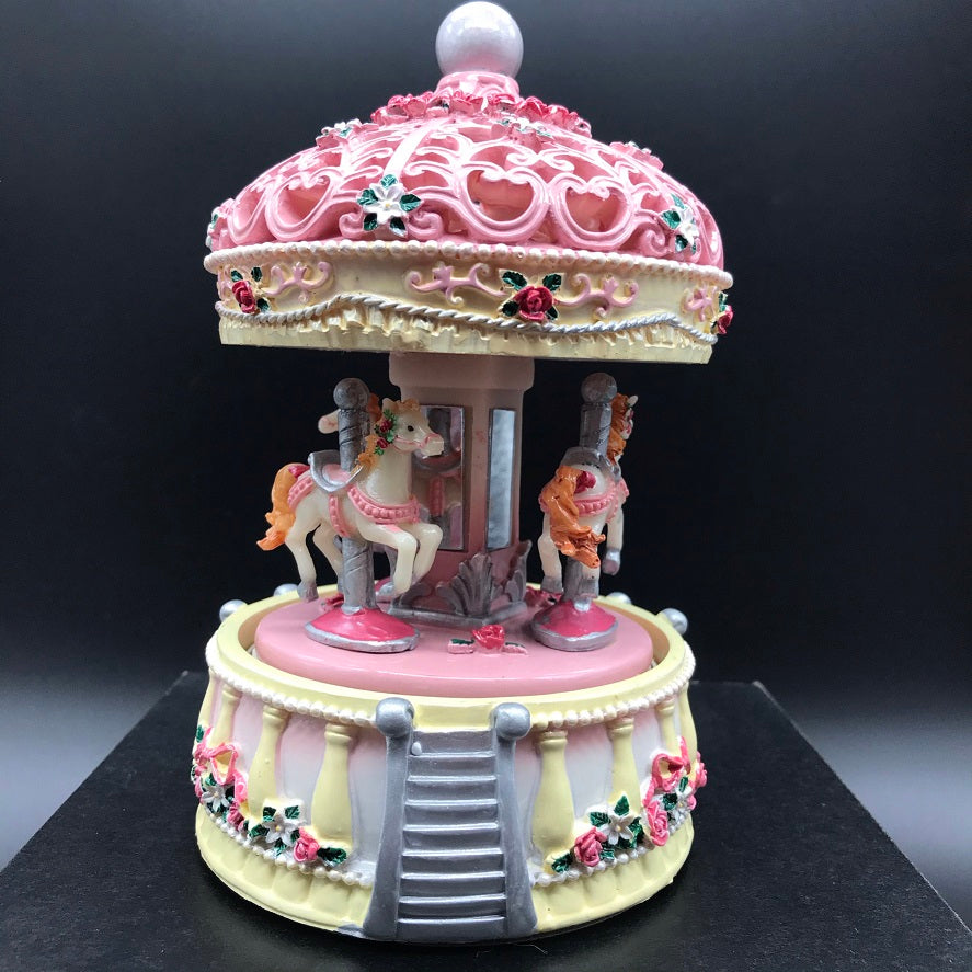Music Box World Pink Carousel