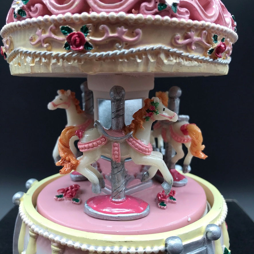 Music Box World Pink Carousel