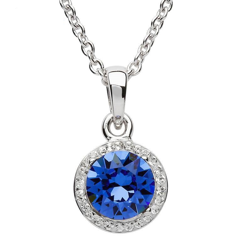 Swarovski Halo Saphire Necklace