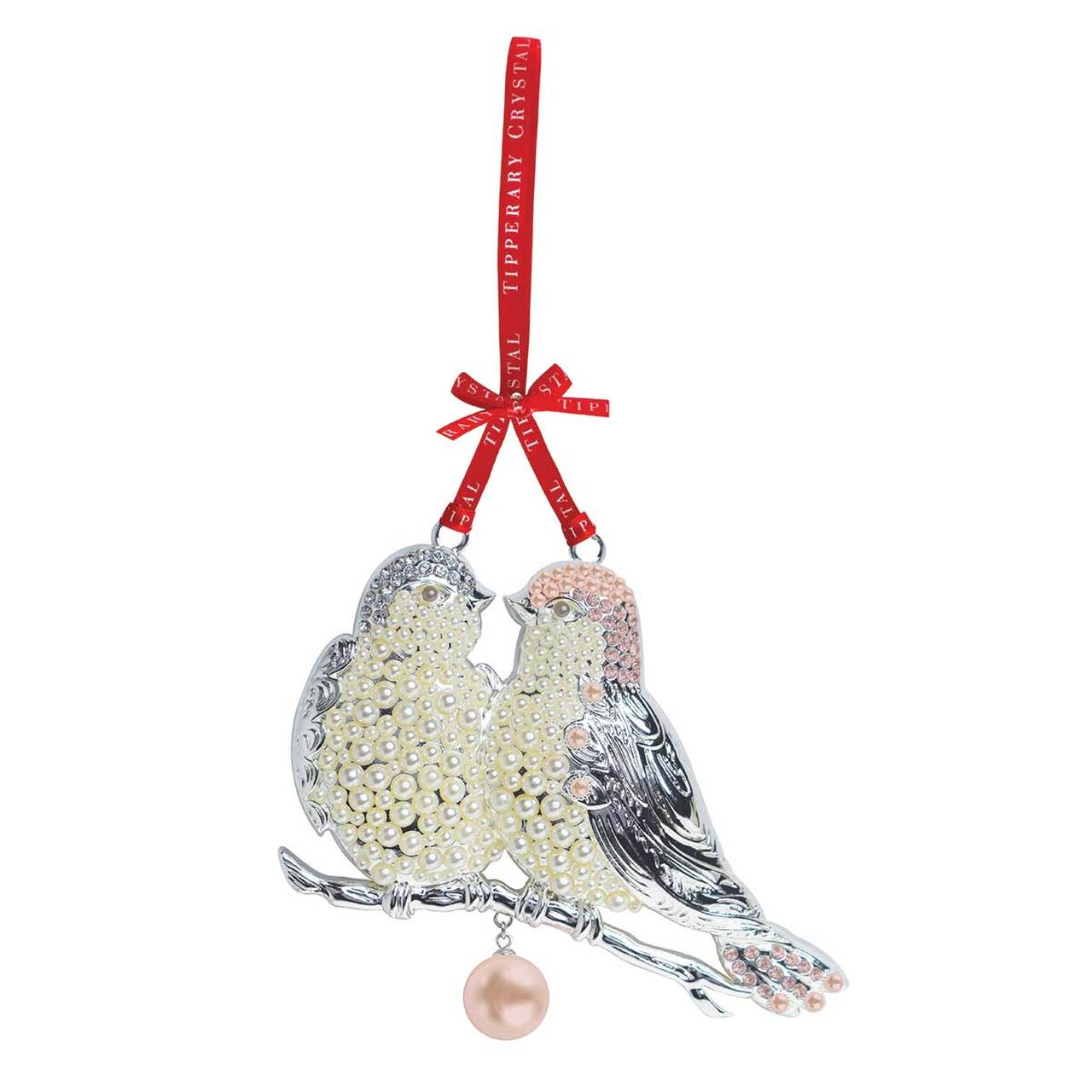 Tipperary Pearl Turtle Doves Christmas Decoration