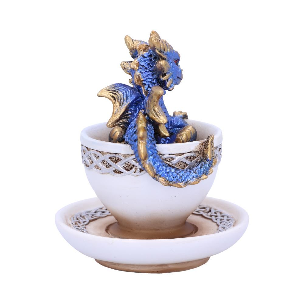Blue Dracuccino Dragon Teacup Figurine