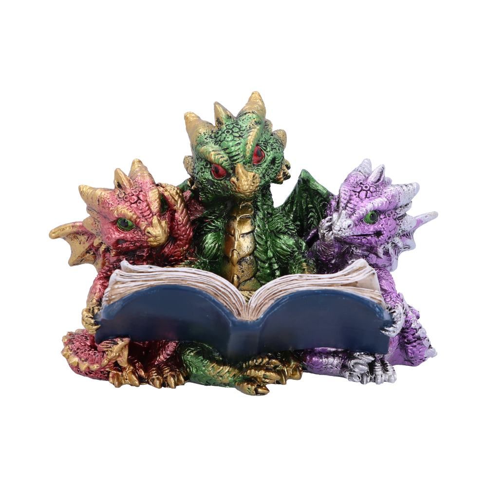 Nemesis Now Tales of Fire Reading Book Dragon Figurine