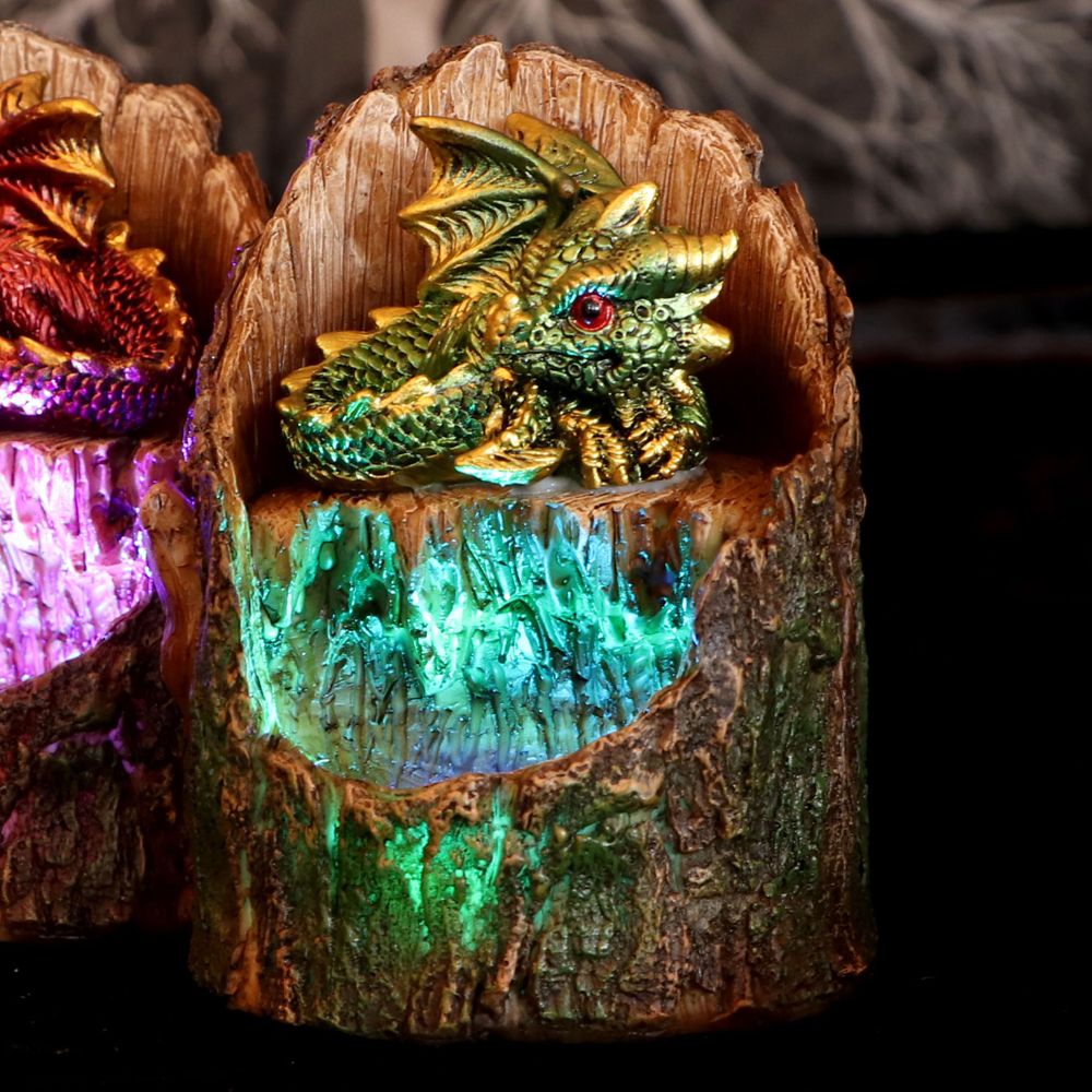 Arboreal Hatchling in Tree Trunk Light Up Figurine