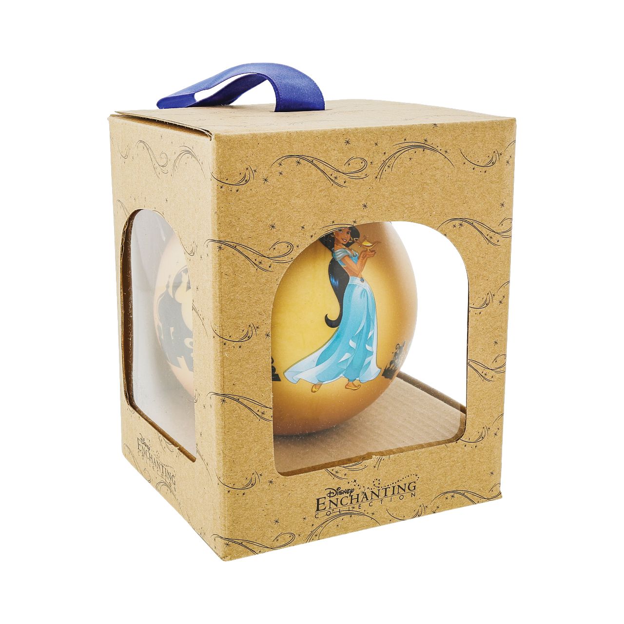 Disney Christmas Bauble Aladdin It's All So Magical  Jasmine from Disney's Aladdin can be found alongside Genie, Abu and the magic carpet in this beautiful glass bauble. This treasured keepsake would make a lovely unique gift for a friend, or a self-purchase to brighten up the home. Pre