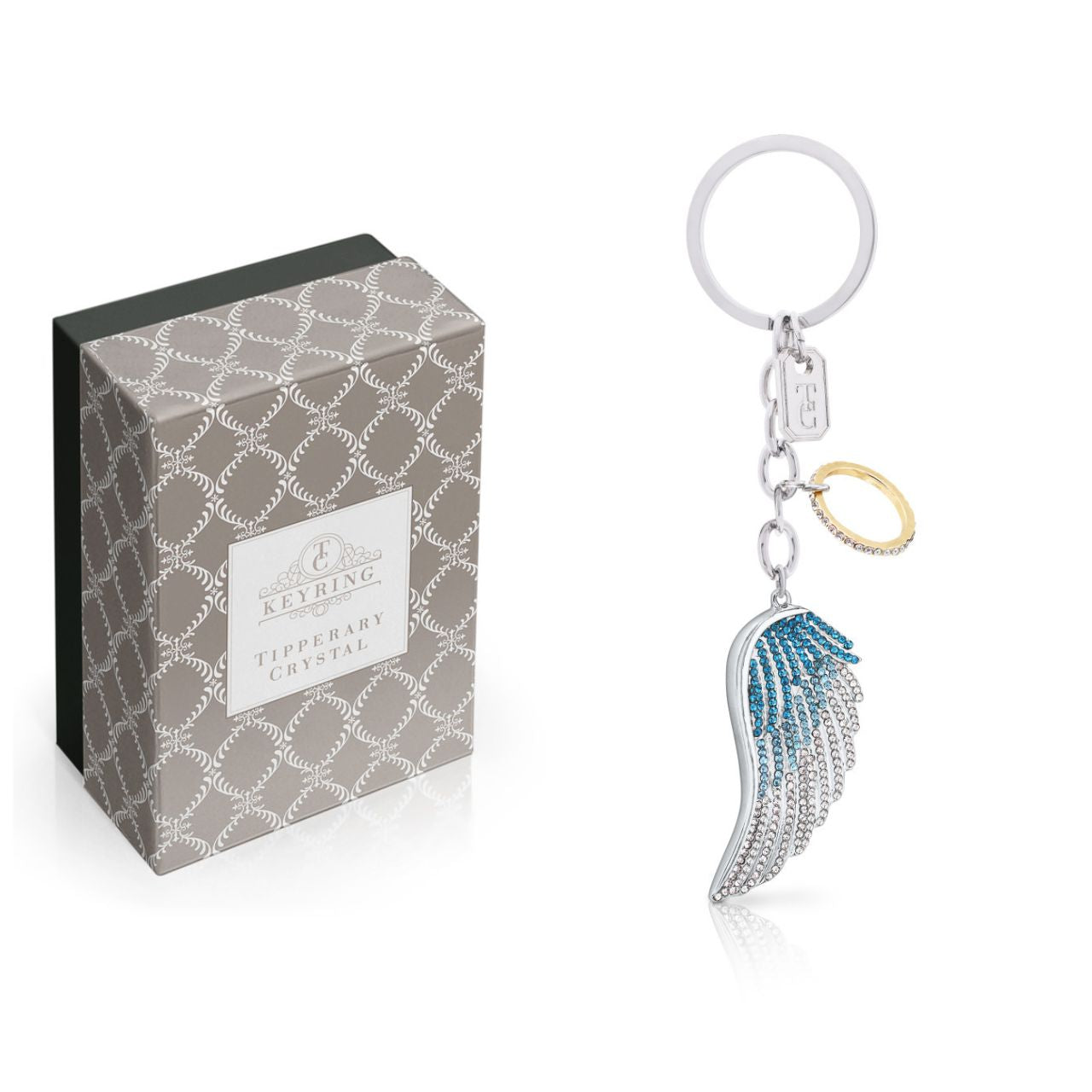 Angel Wing Keyring by Tipperary Crystal  Transform your keys to a fashion statement with this stunning Angel Wing keyring.