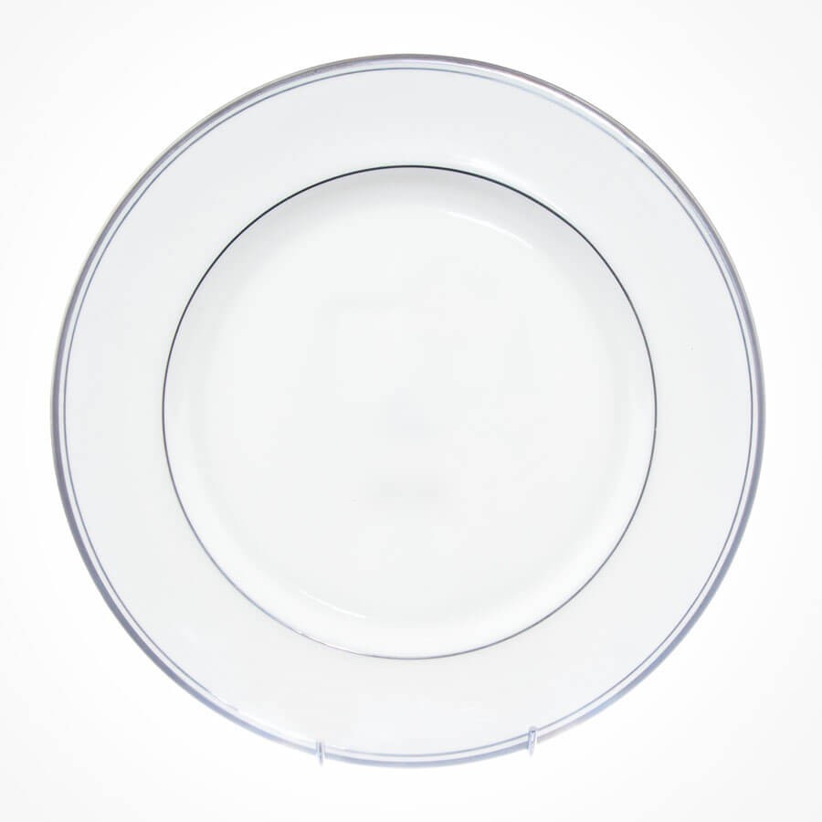 Ansley Corona Platinum Dinner Plate 10.25  With exquisite hand decorated etched in real platinum on every edge of the product. This Dining ware dinner set creates a stunning table setting for daily dinner as well as any special occasions.