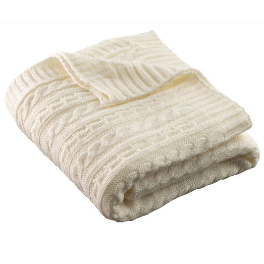 Galway Crystal Aran Knit Throw Soft White  Our Aran Kit - Soft White Throw is every piece of luxury and warmth keeping you cosy all year round. This throw is a great addition to any bedroom or living space adding that perfect finishing touch.