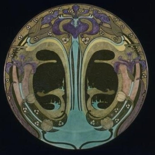 Wedgwood Art Nouveau Plate Iris by Brantjes 32 cm  This stunning Art Nouveau Plate Iris by Brantjes was Made in England by Mason's Ironstone. It shows the Brantjes production at its stylish best in the floral Art Nouveau manner.