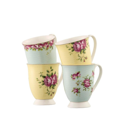 Aynsley Archive Rose Footed Mugs Set