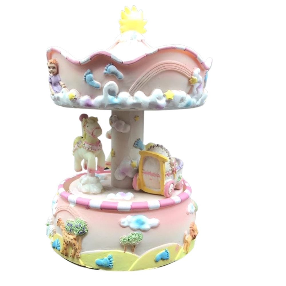 Baby Carousel Pink Music Box World  Baby Carousel 140 mm Pink  Baby carousel turns to the melody “Brother Jacob”.