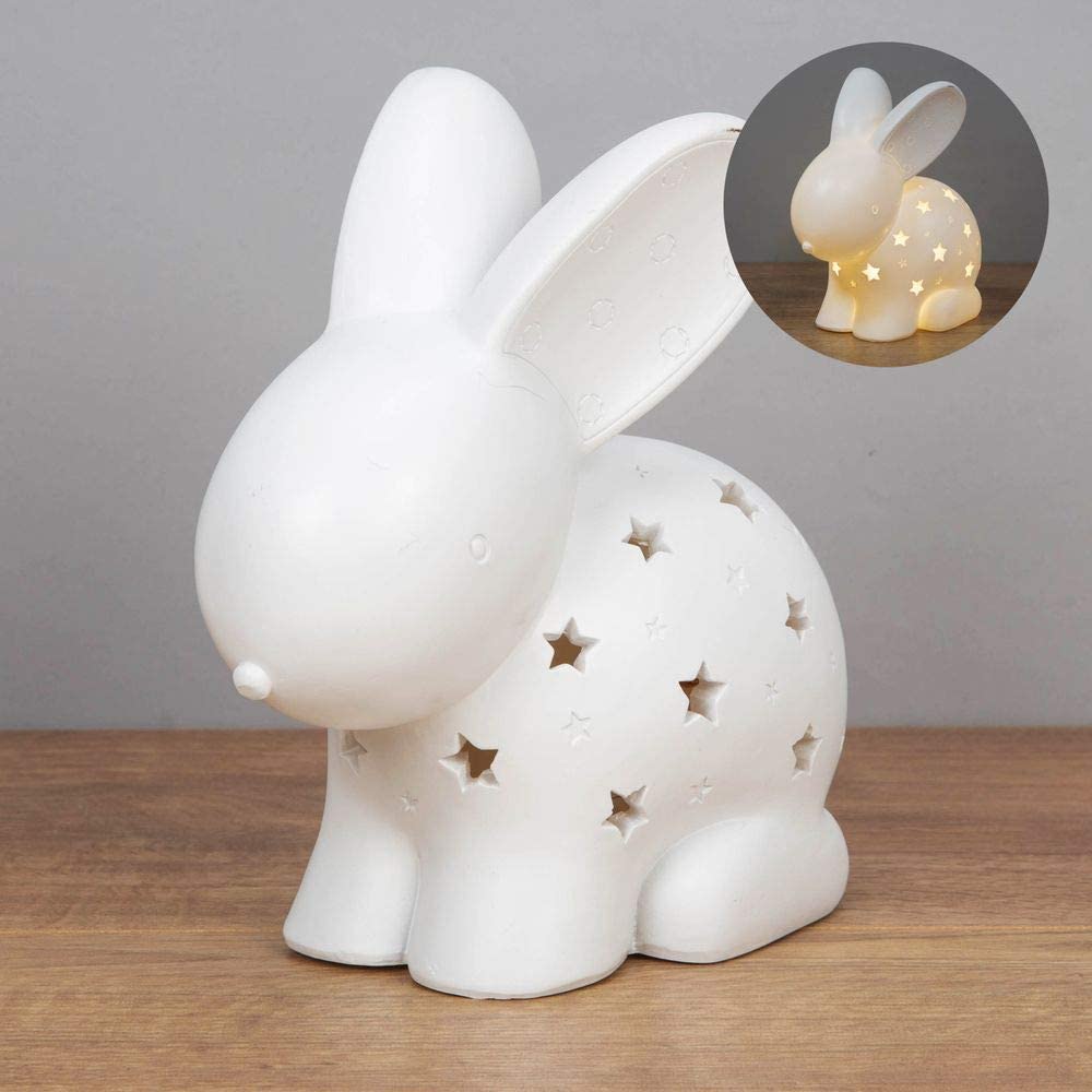 Bambino Light Up Night Light Rabbit  Keep those nightmares at bay and maintain a soothing atmosphere in their bedroom or nursery with this cheerful bunny rabbit battery powered night light. From BAMBINO BY JULIANA® - keeping the earliest memories alive forever.