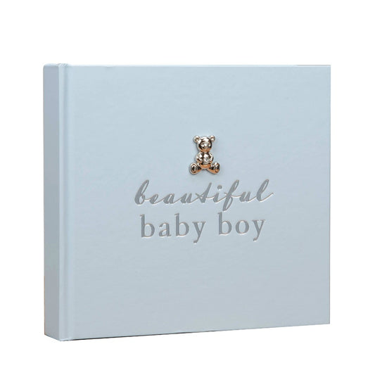Bambino Photo Album - Beautiful Baby Boy  Preserve a collection of early moments and memories with this adorable blue BEAUTIFUL BABY BOY photo album. From BAMBINO BY JULIANA® - keeping the earliest memories alive forever.