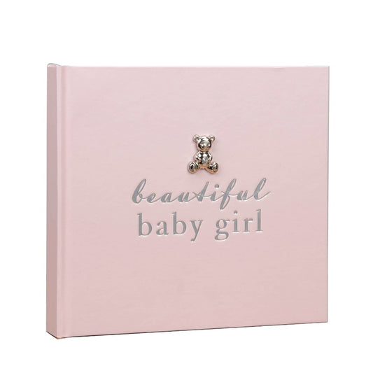 Bambino Photo Album - Beautiful Baby Girl  Preserve a collection of early moments and memories with this adorable blue BEAUTIFUL BABY GIRL photo album. From BAMBINO BY JULIANA® - keeping the earliest memories alive forever.