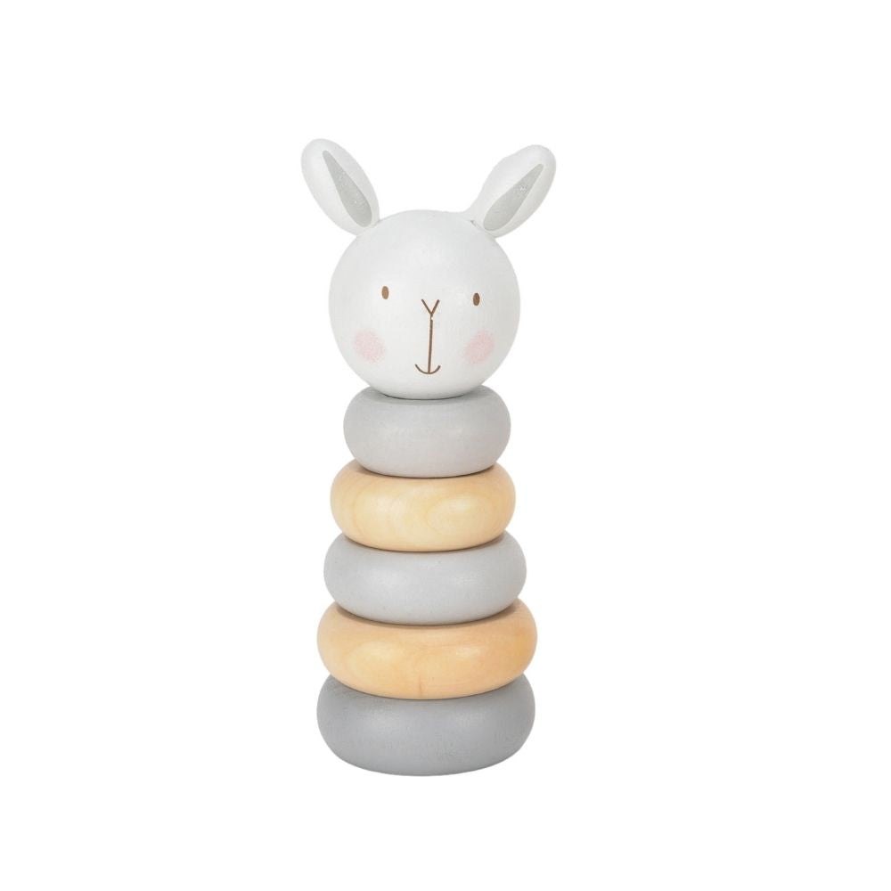 Bambino Wooden Stacking Toy - Rabbit  Help your little one develop their problem solving and coordination skills with one of these adorable wooden character stacking ring toys. From BAMBINO BY JULIANA® - opening new eyes to a world of wonder.