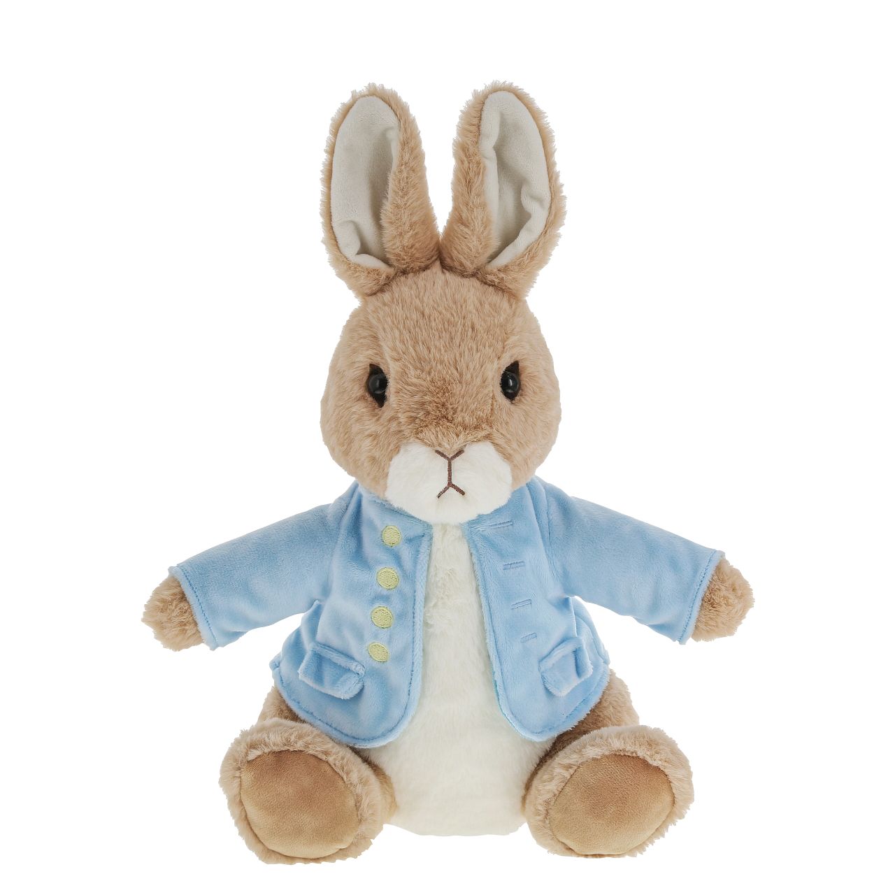 Beatrix Potter Peter Rabbit Extra Large Soft Toy  This Extra Large Peter Rabbit soft toy is even more huggable than the last. Peter Rabbit has been made from beautifully soft fabric and has been dressed in clothing exactly as illustrated by Beatrix Potter, with his signature blue jacket.