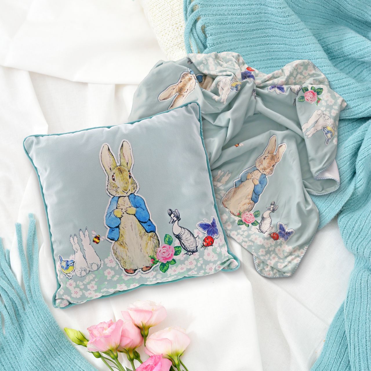 Beatrix Potter Peter Rabbit Pin Up Throw  Following on from our Best-Selling Peter Rabbit Adult Accessories Collection, we have created this beautiful Peter Rabbit Pin Up Throw. This throw has been finished in a super-soft and snuggly fabric and will make the perfect edition to your favourite room. 