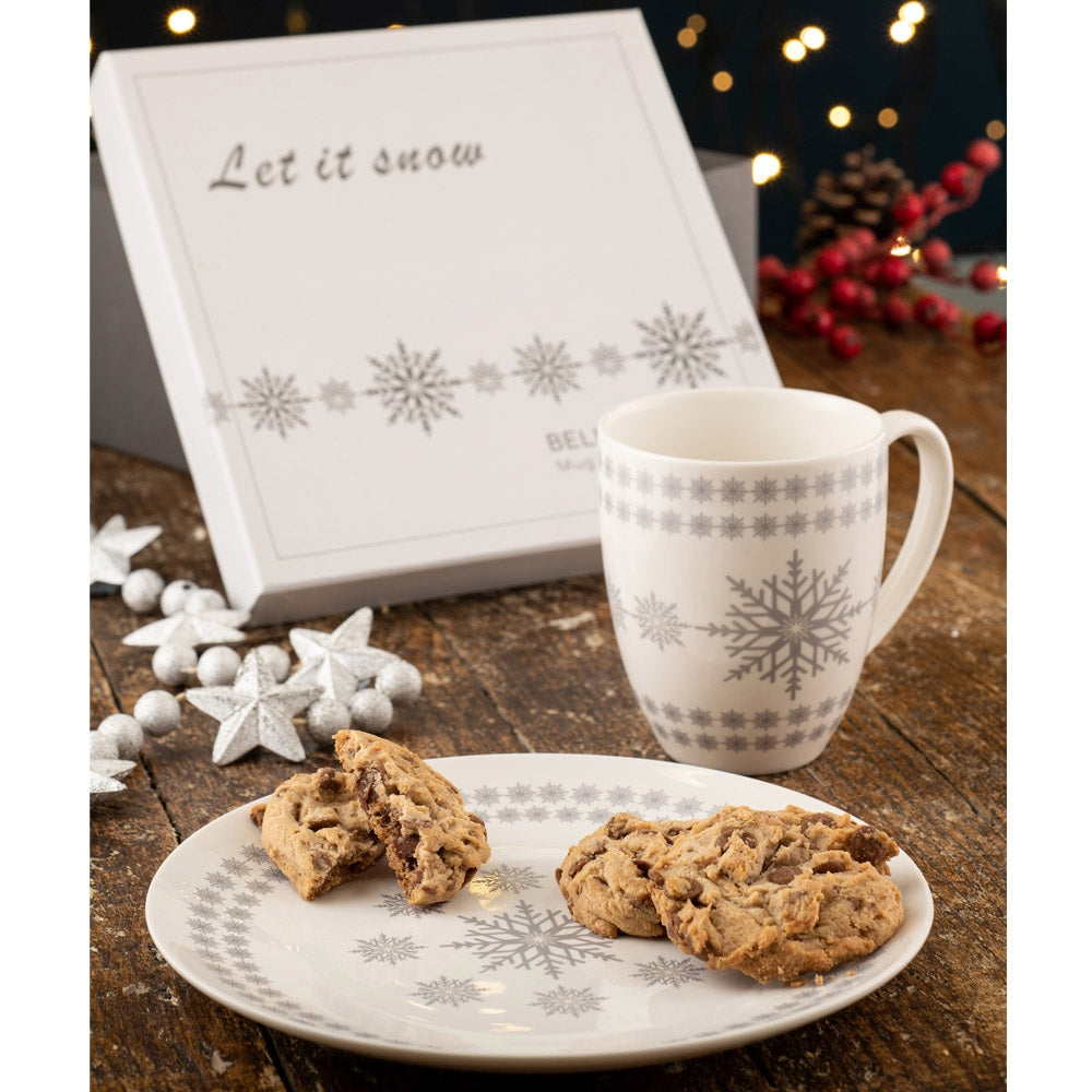 Belleek Living Christmas Let it Snow Mug and Plate Set