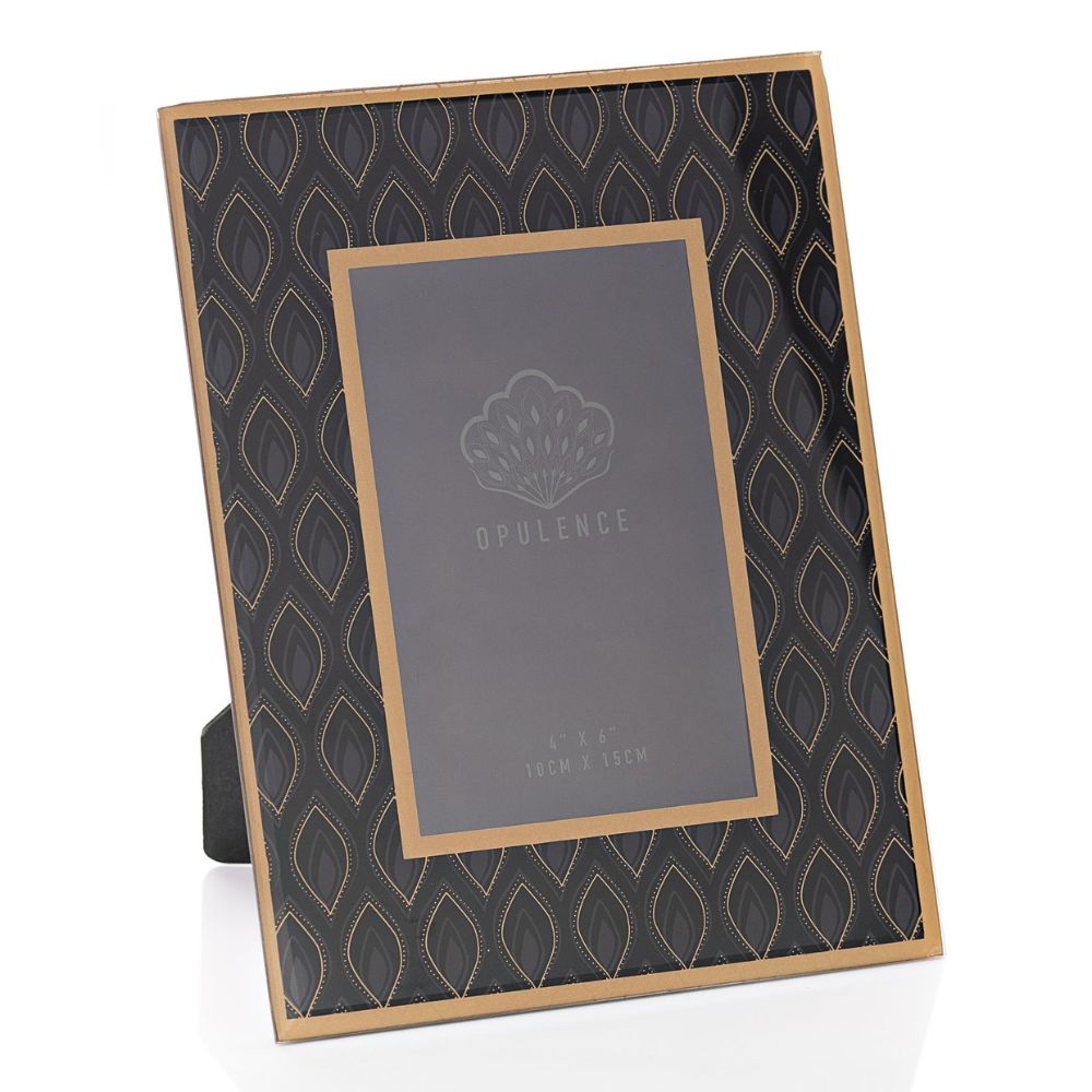 Black & Gold Peacock Picture Frame 4" x 6"  Inspired by the grace and unique beauty of the peacock