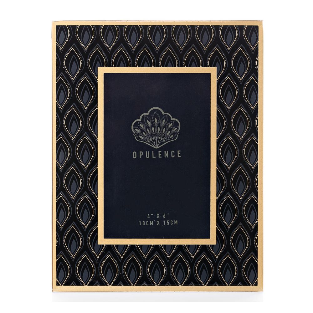 Black & Gold Peacock Picture Frame 4" x 6"  Inspired by the grace and unique beauty of the peacock
