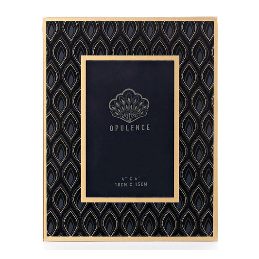 Black & Gold Peacock Picture Frame 4" x 6"  Inspired by the grace and unique beauty of the peacock