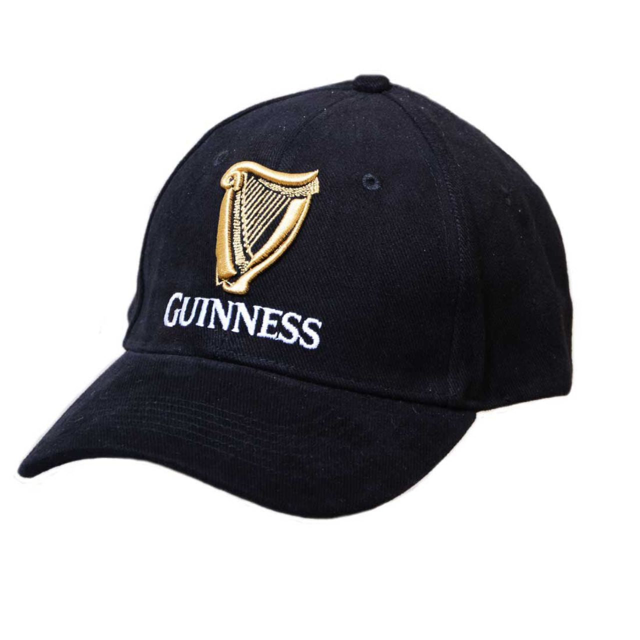 Black Guinness Baseball Cap With Official Logo  - Official Guinness Merchandise - 100% Cotton - One Size - Adjustable Cap - Machine Washable