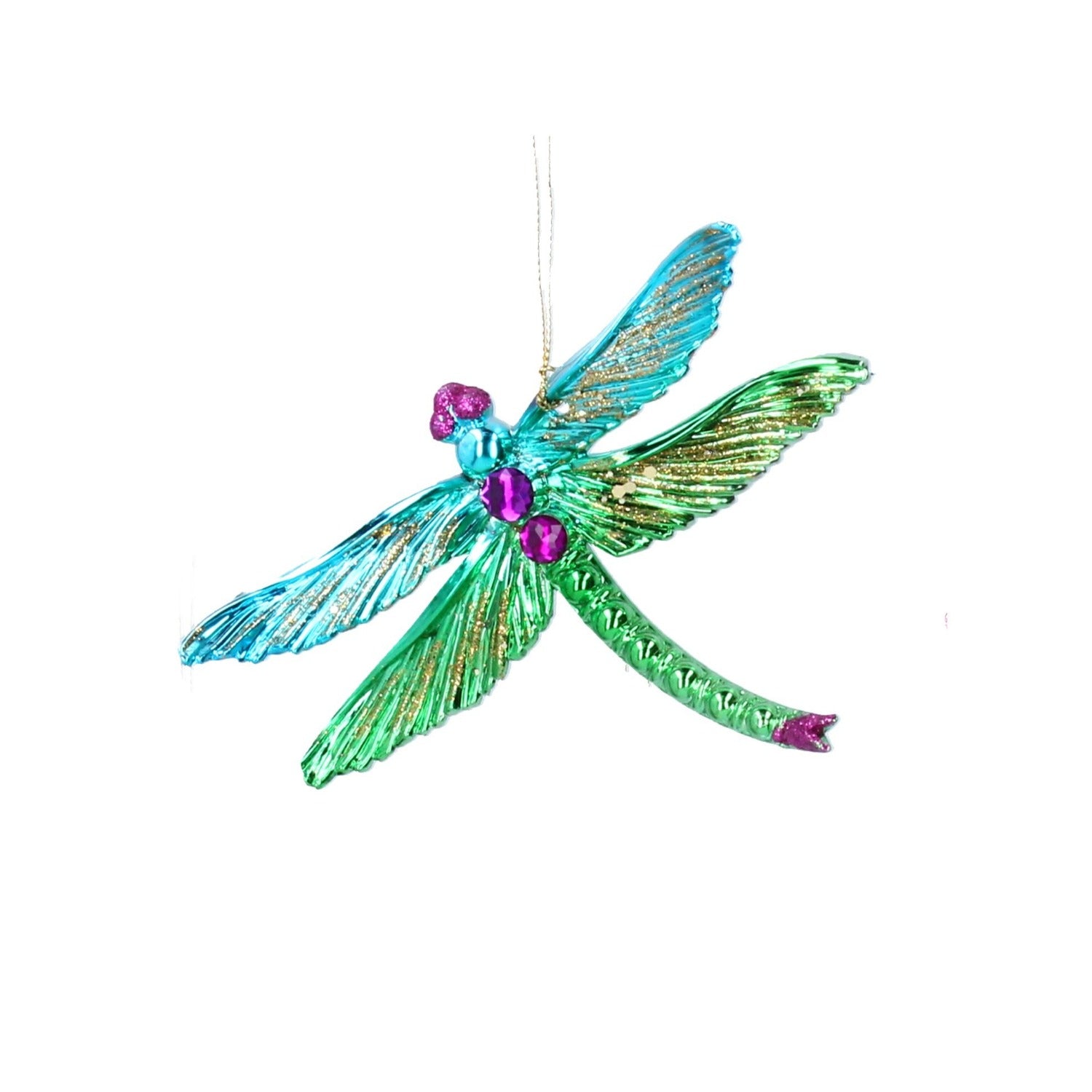 Gisela Graham Blue Acrylic Dragonfly Christmas Ornament